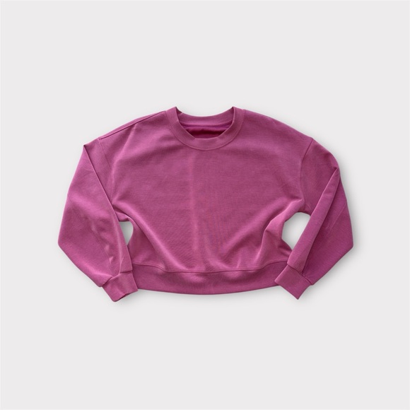 Lululemon Softstreme Perfectly Oversized Cropped Crew Mulled Wine size 6 - Picture 3 of 6